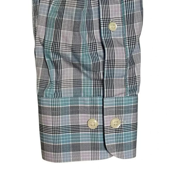 Peter Millar Button Up Shirt Mens Large Blue/Lavendar  Long Sleeve - Picture 5 of 7